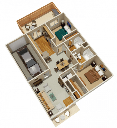 two bedroom floor pl